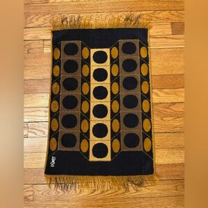 Vtg Fieldcrest Yves St Laurent Hand Towel Geometric Print YSL Groovy Gold Black